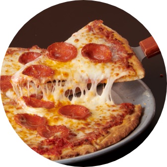 Pepperoni pizza slice pull